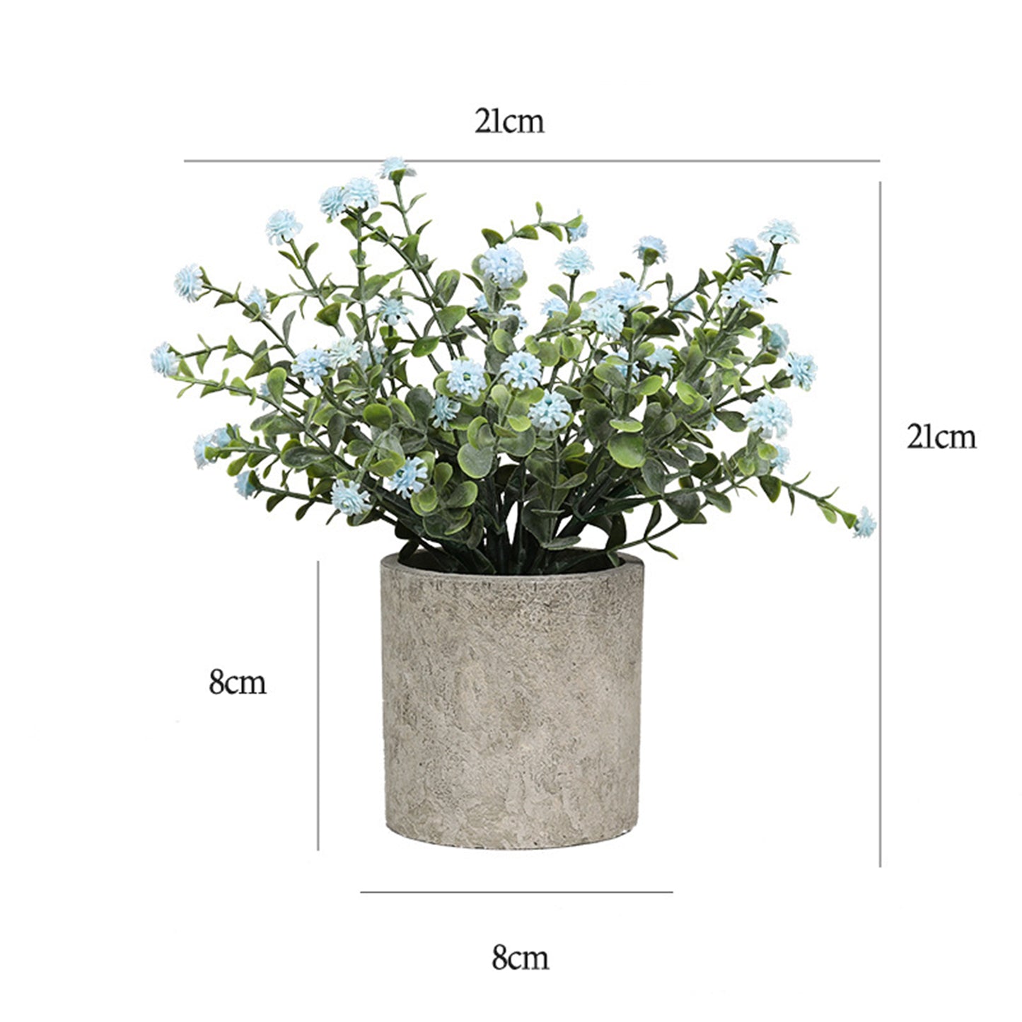 3Pcs Mini Potted Artificial Plastic Green Plants-Round leaf potted plant