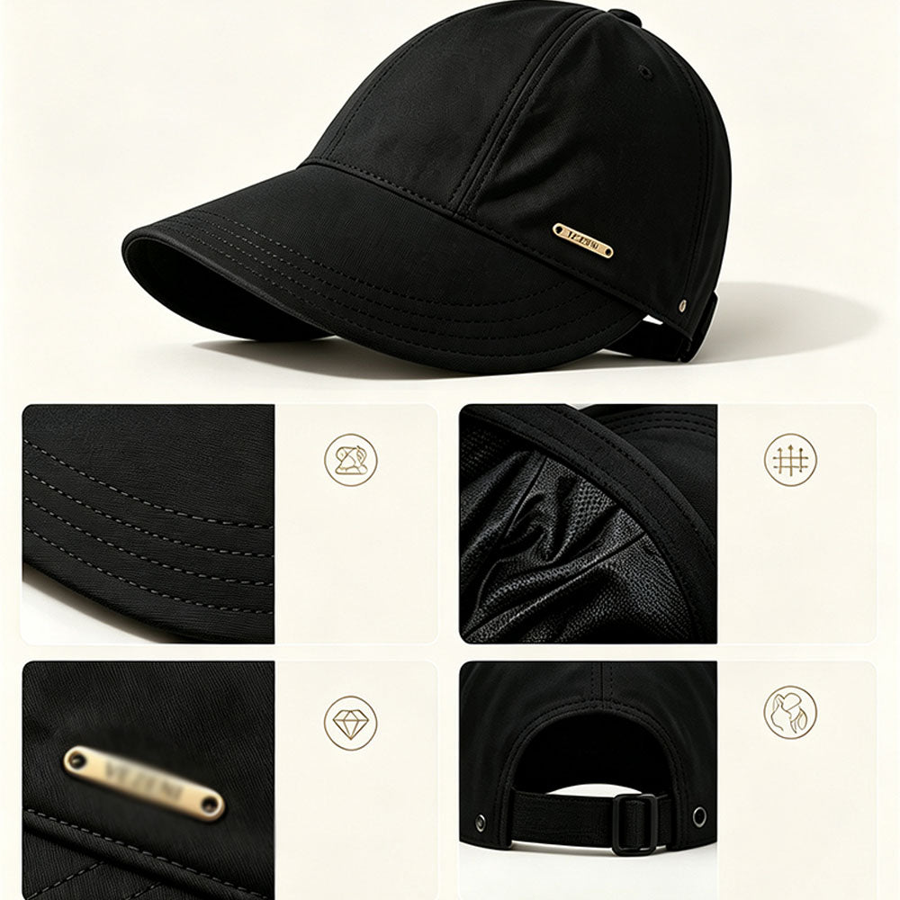 Wide Brim Quick Dry Foldable Sun Hat with Ponytail Opening and Hook