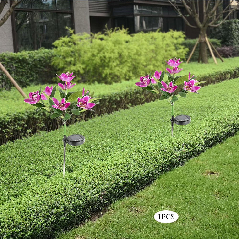 2Pcs 7 Head Solar Orchid Lamp