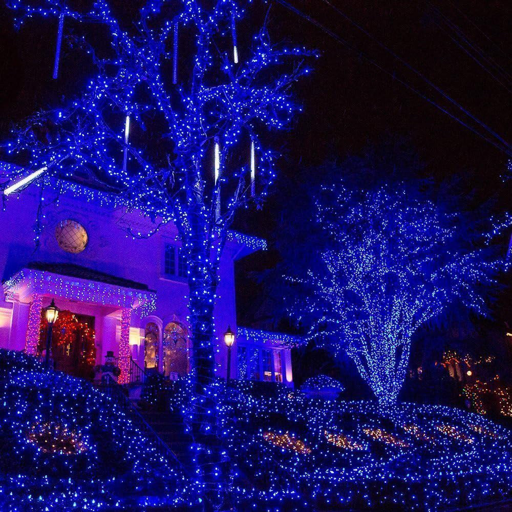 Outdoor Solar String Lights with 8 Modes for Garden Decoration-Blue