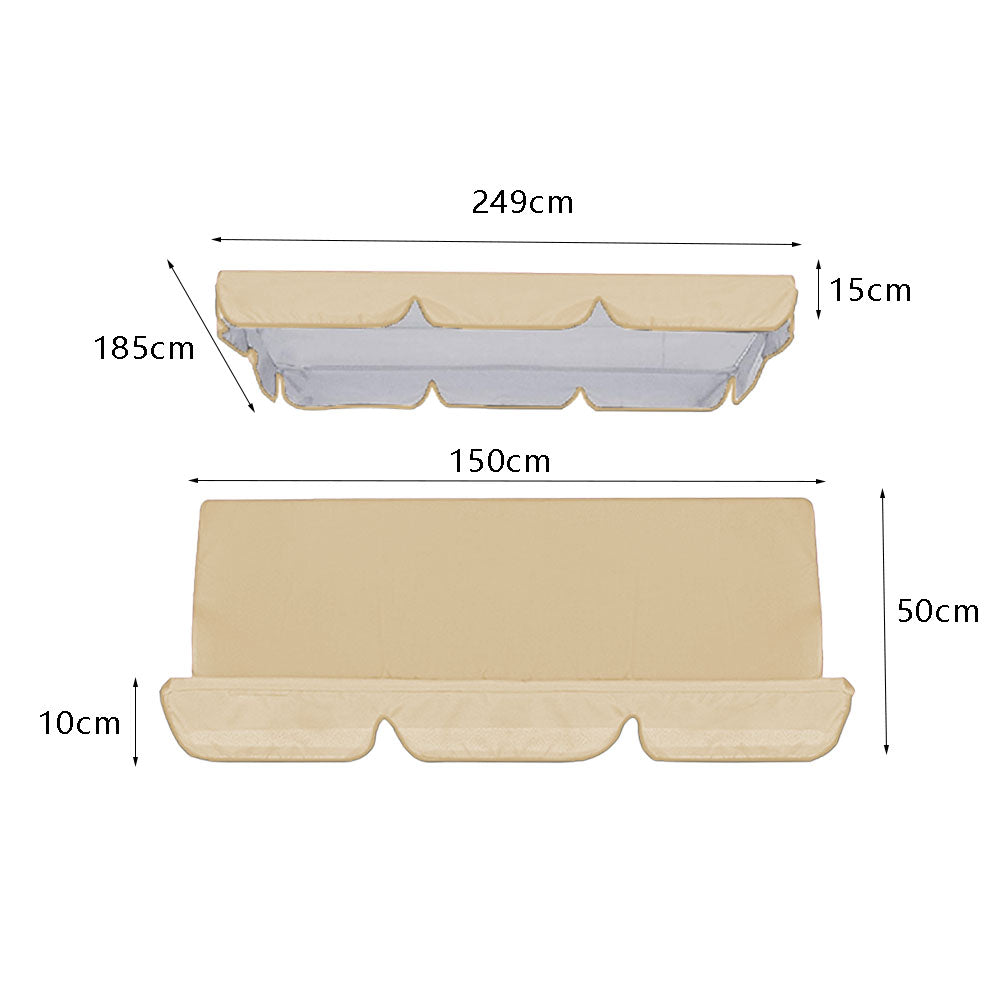 Waterproof Swing Canopy Replacement Swing Seat Sun Shade Cover with Seat Cover