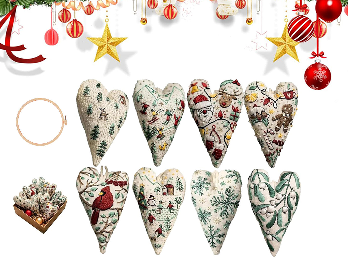 DIY Embroidery Christmas Ornament Kits Christmas Tree Hanging Ornament