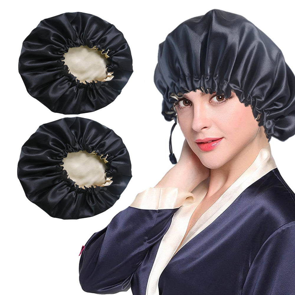 Women Double Layer Satin Silk Sleep Hat Hair Care Sleeping Bonnet Night Cap
