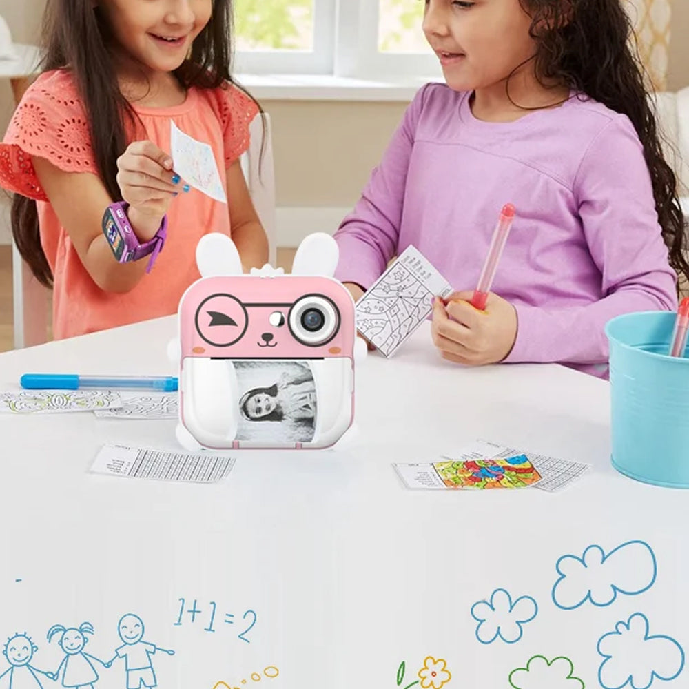 Kids Instant Print Camera with 2 Rolls Print Paper