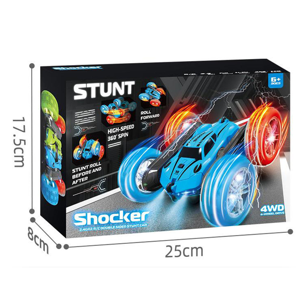 2.4 GHZ 4WD Double Sided RC Stunt Car 360 Degree Rotating Remote Control Crawler with Headlights