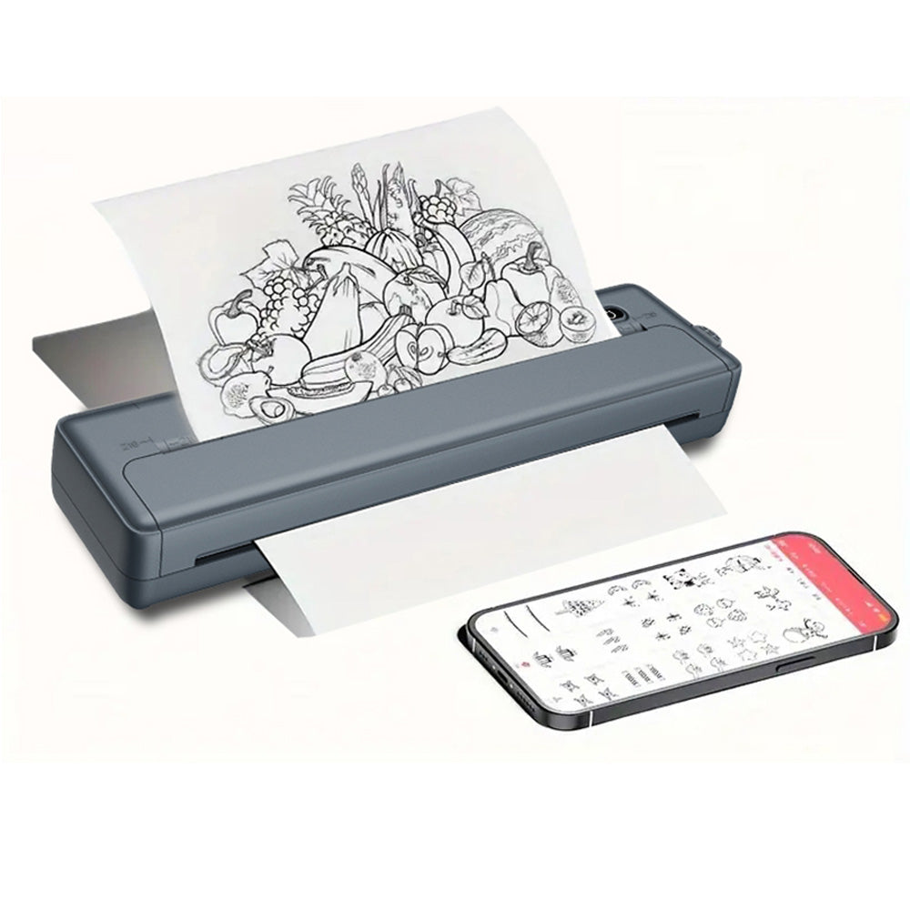 Wireless Bluetooth Portable A4 Thermal Mobile Printer with 100Pcs Thermal Paper