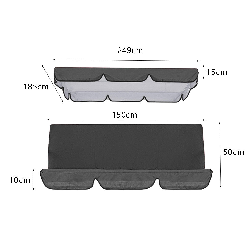 Waterproof Swing Canopy Replacement Swing Seat Sun Shade Cover with Seat Cover