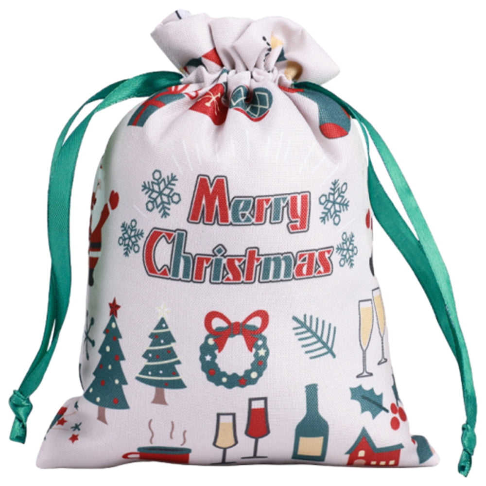 10Pcs 40x30CM Christmas Drawstring Bags Extra Large Christmas Sack Holiday Wrapping Sacks
