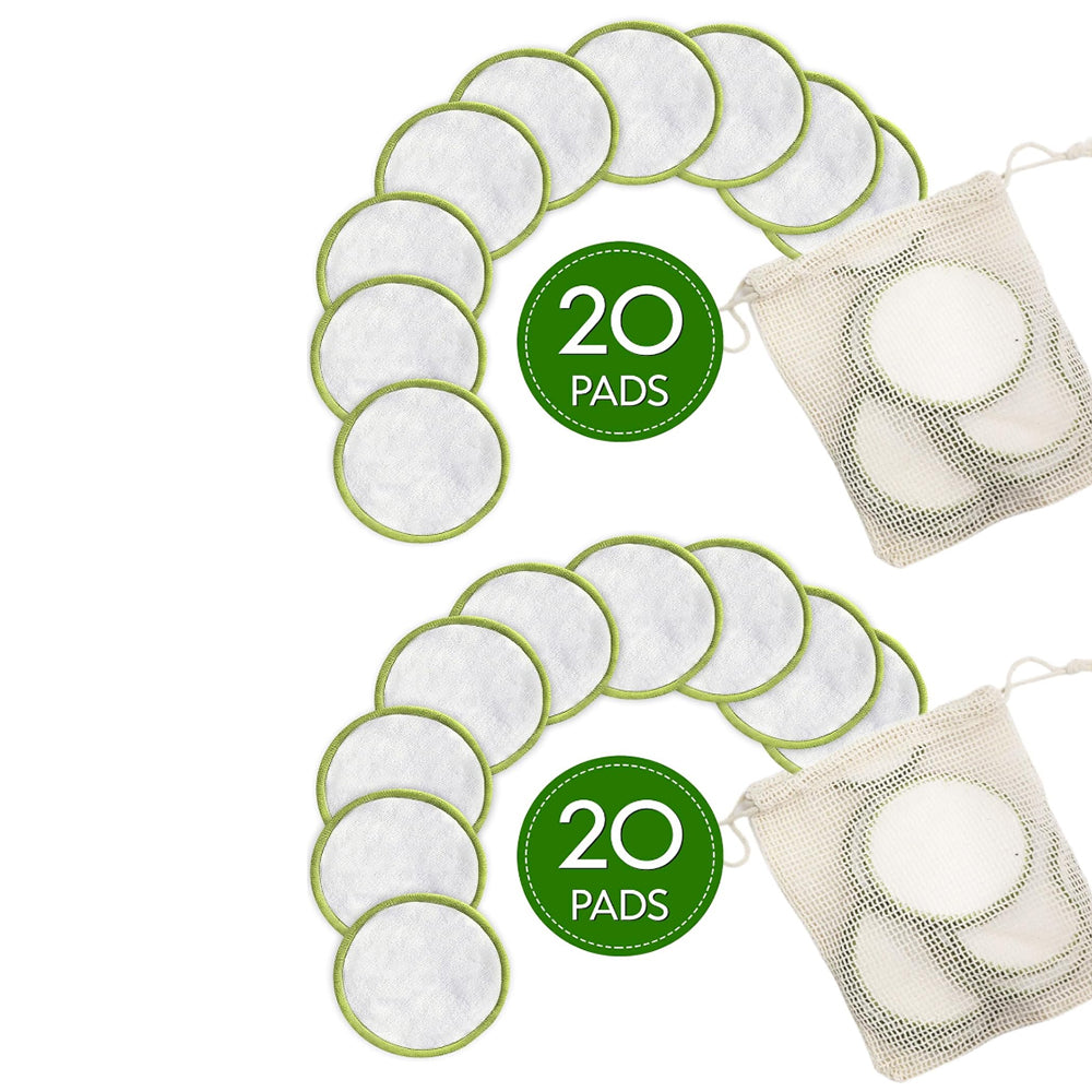 40Pcs Reusable Makeup Remover Pads with a Mesh Bag and Storage Box