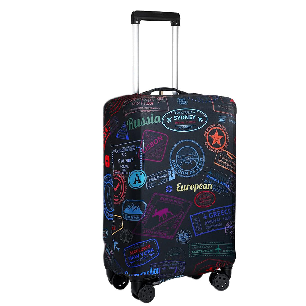 Thicker Luggage Cover Elastic Suitcase Cover Fits 18-21inch Travel Washable Cover-Black