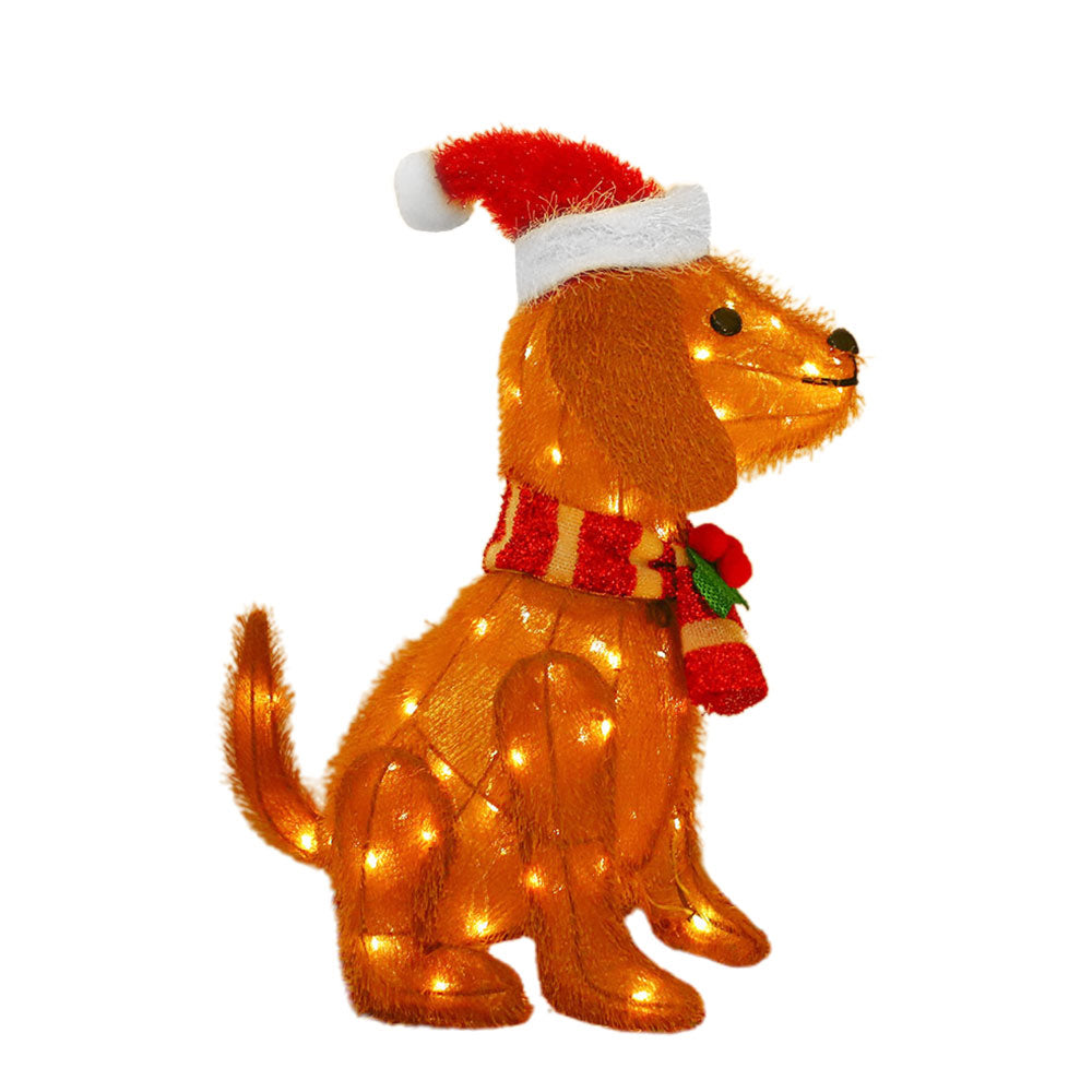 LED Dog String Lights Outdoor Statue Christmas Decoration