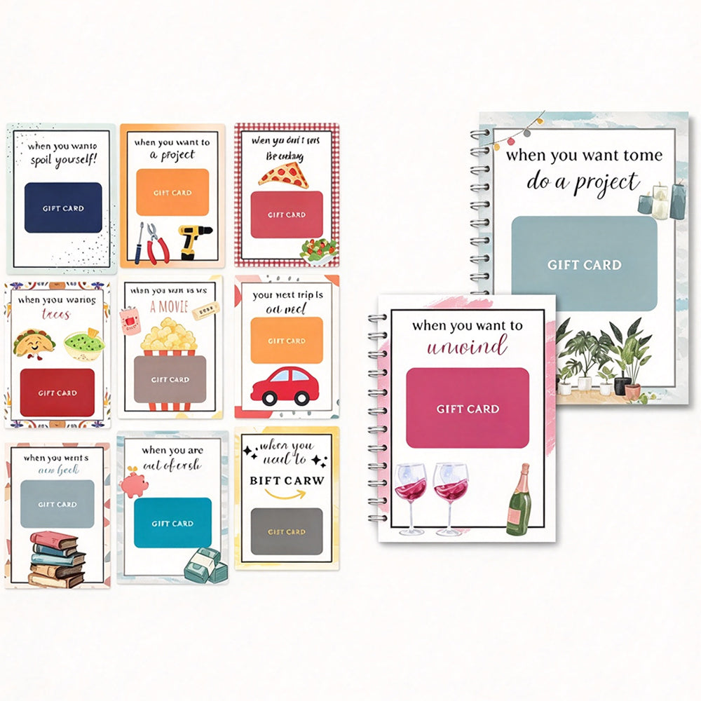 Christmas Gift Card Book 38 Pages Spiral Bound Holder Holiday Keepsake