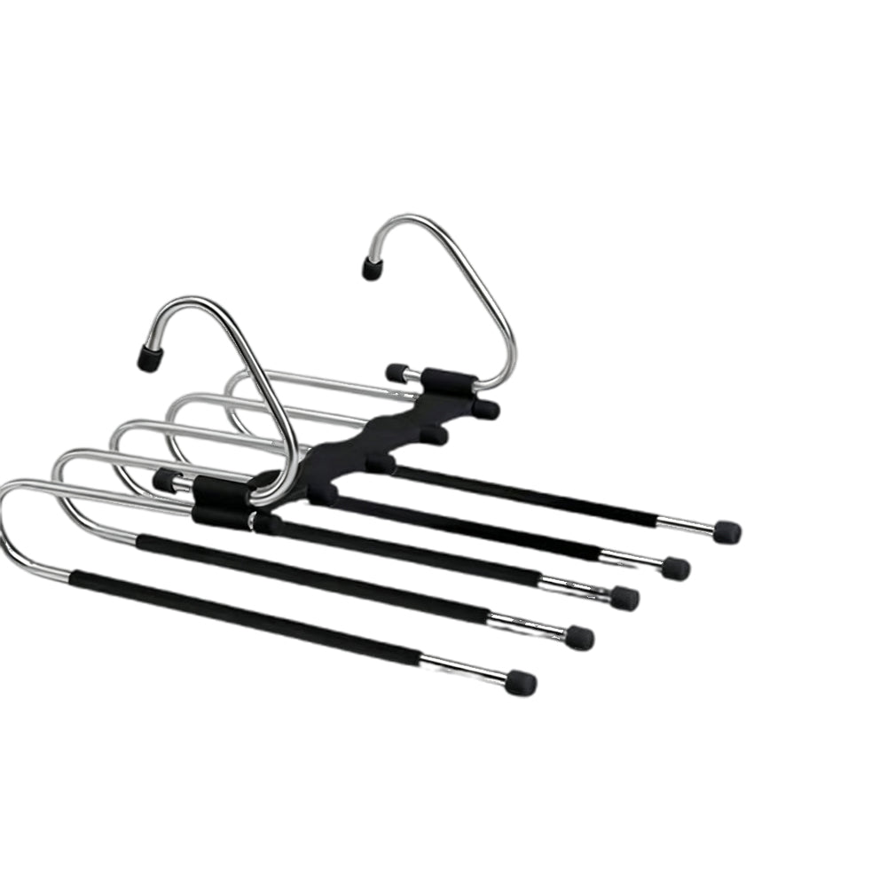 2 Pack 5 Tier Pants Hangers Space Saving Closet Organisers