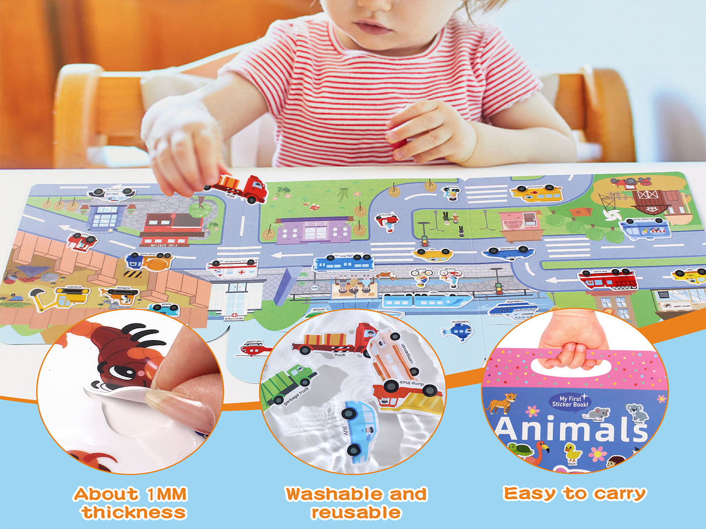 Reusable Jelly Sticker Books for Toddlers