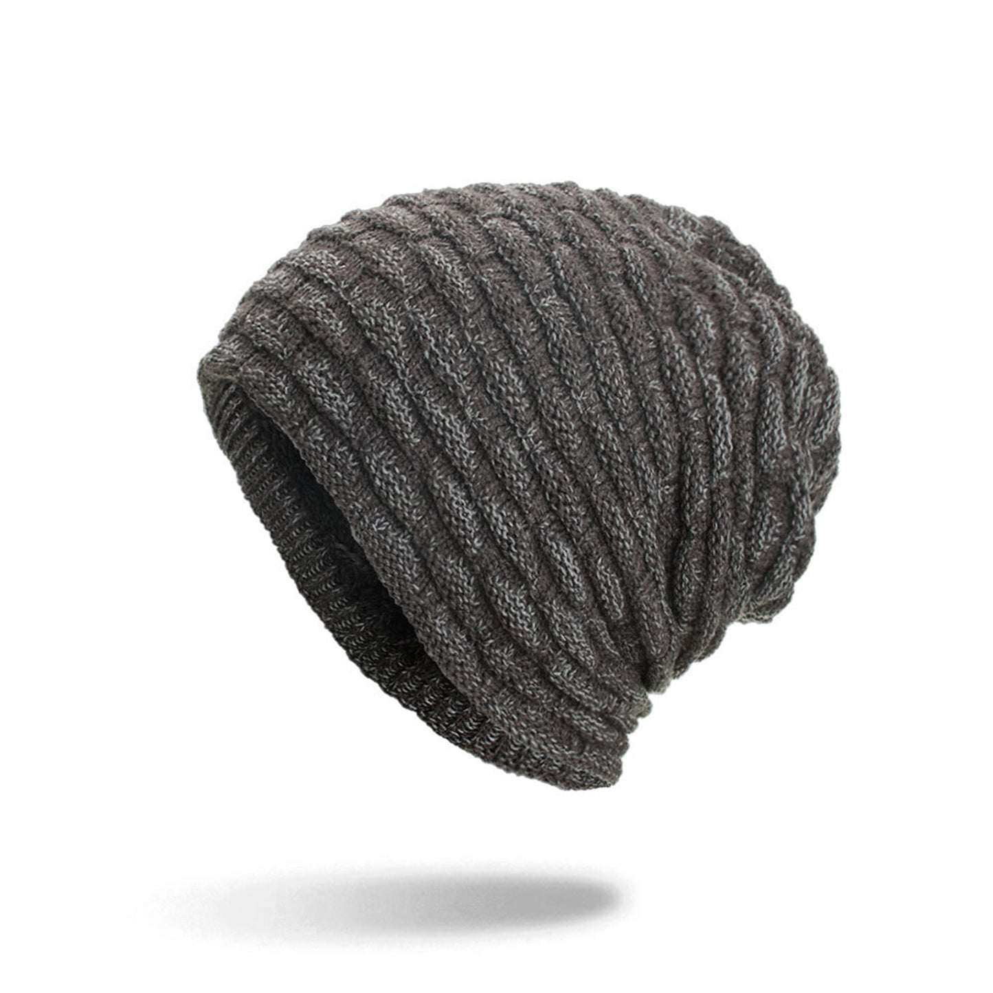 Unisex Fleece-Lined Knit Slouchy Beanie