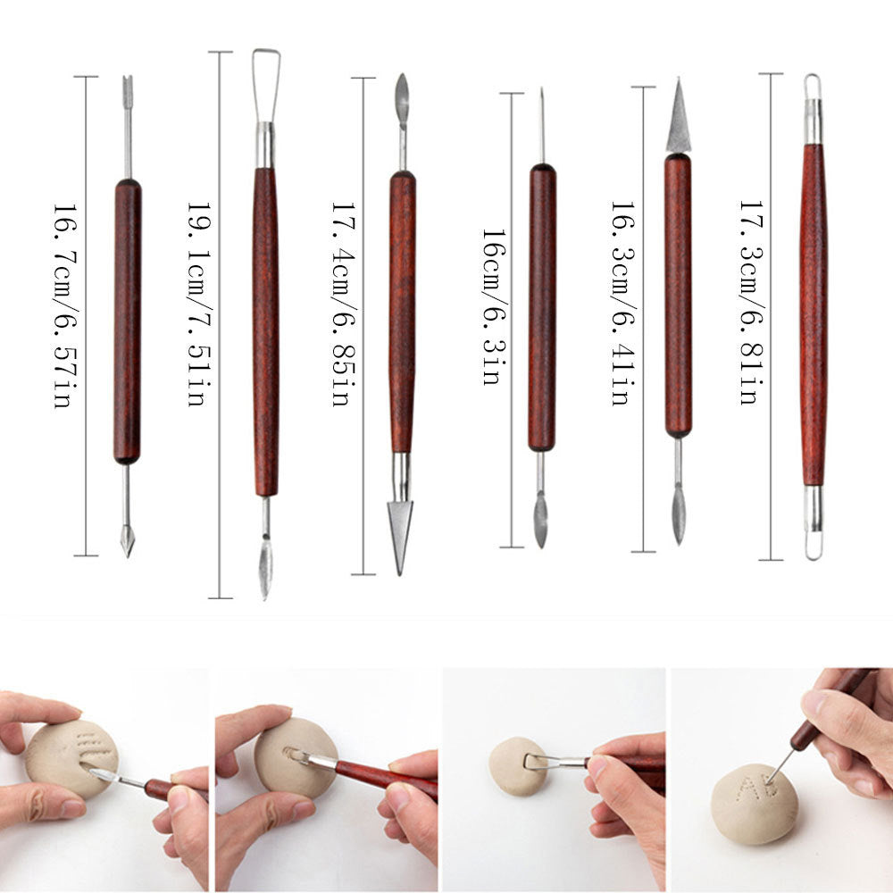 18PCS Clay Sculpting Tools Basic Pottery Tool Kit With Tool Bag Modeling Clay Sculpting Tools