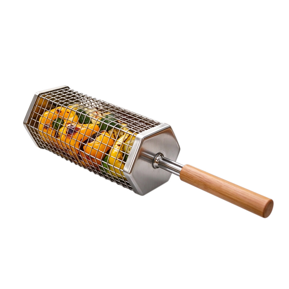 304 Stainless Steel Nesting BBQ Grill Basket Set for Outdoor Camping