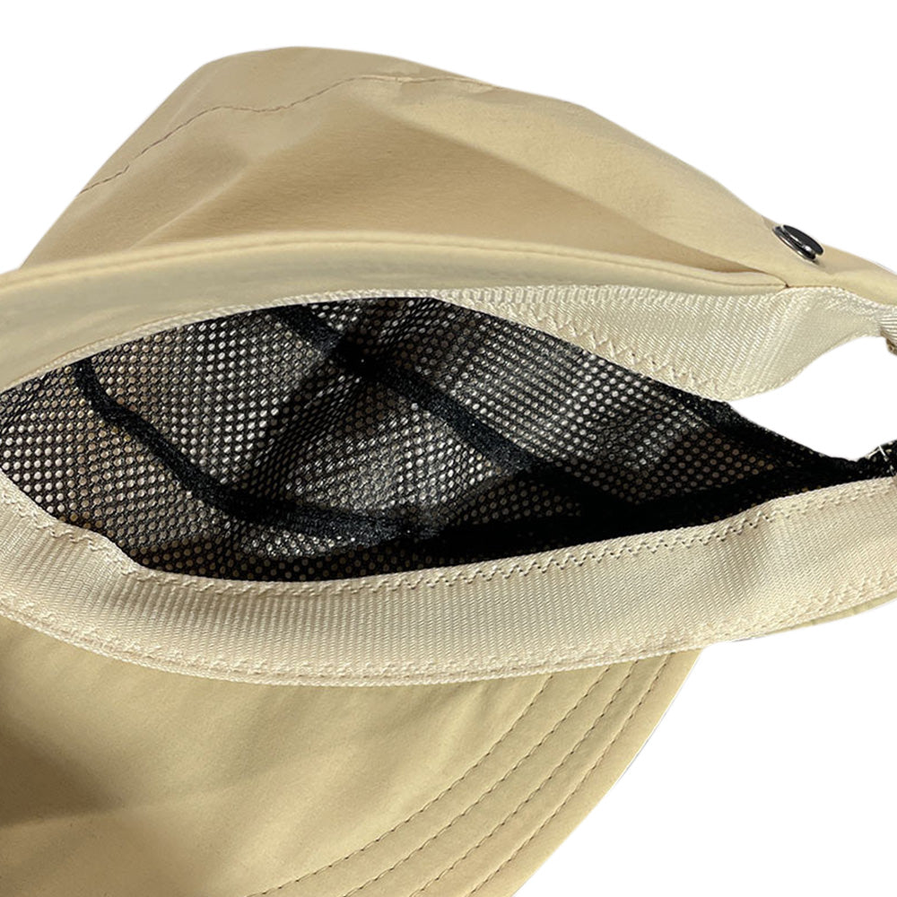 2 PCS Wide Brim Quick Dry Foldable Sun Hat with Ponytail Opening and Hook