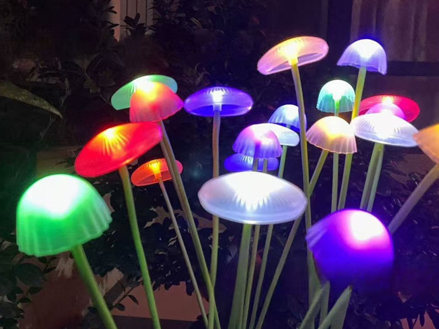 Two Outdoor Solar Mushroom Lights