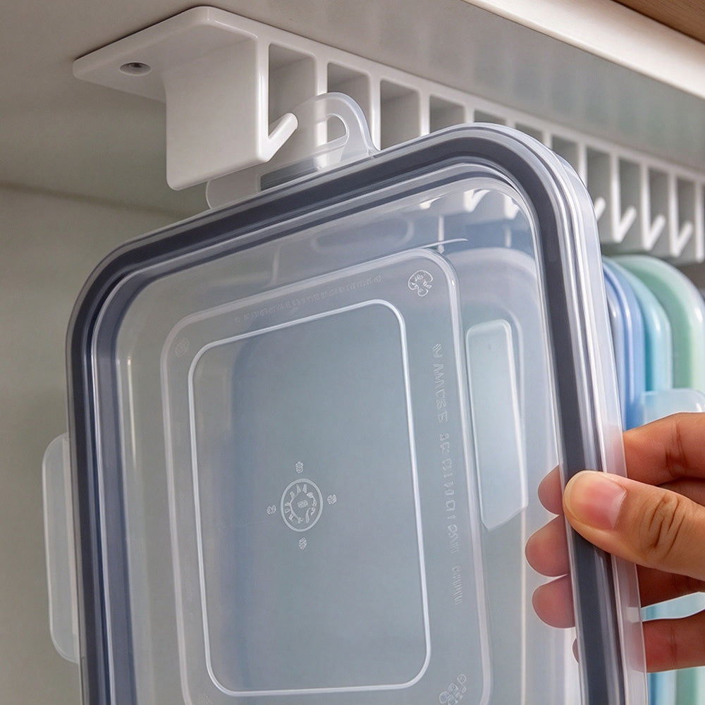 2 Pcs Under Shelf Lid Organizer Slide In for Kitchen Cabinet Storage-Style 2