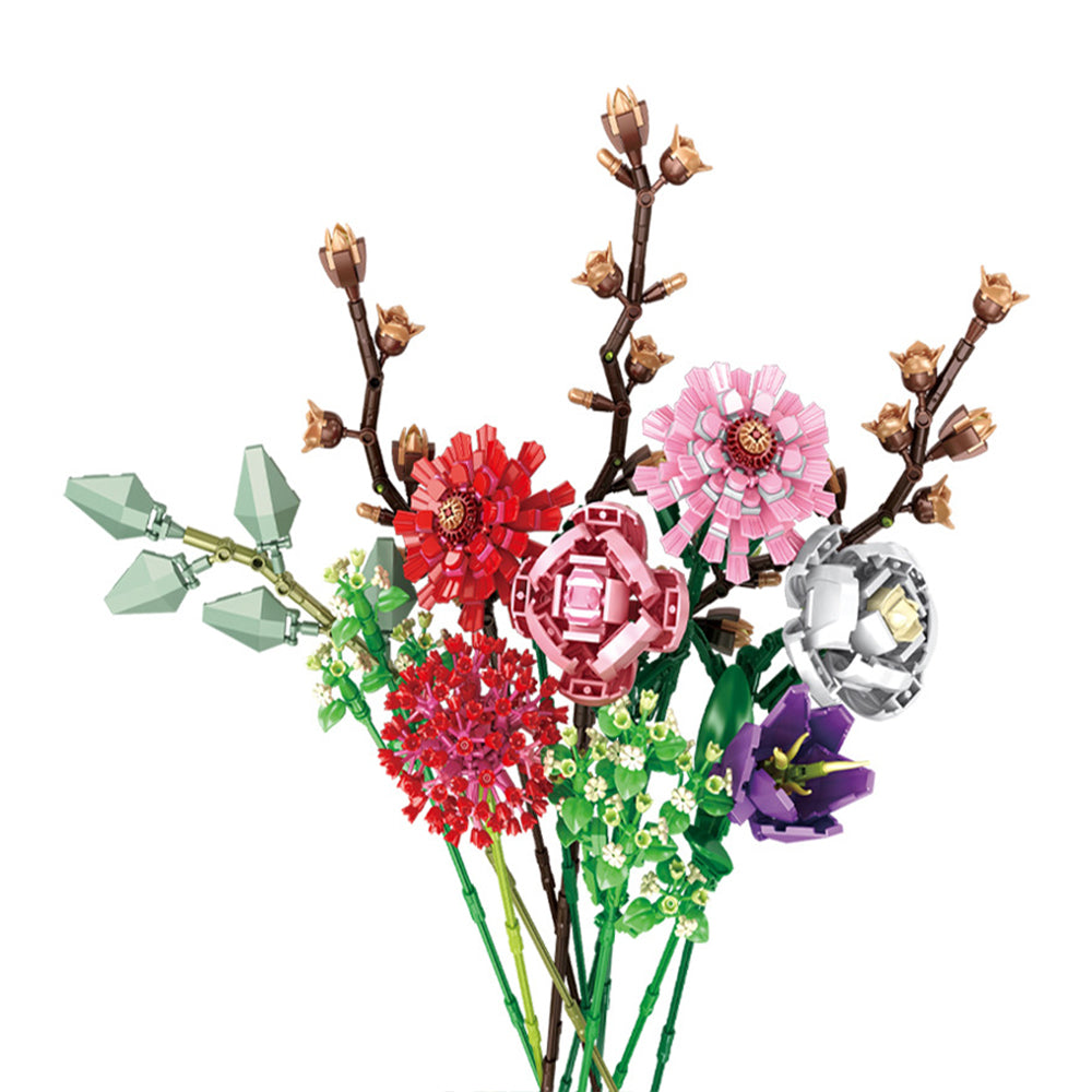 Artificial Flower Blocks Kids Building Toys DIY Bouquet Block Toys