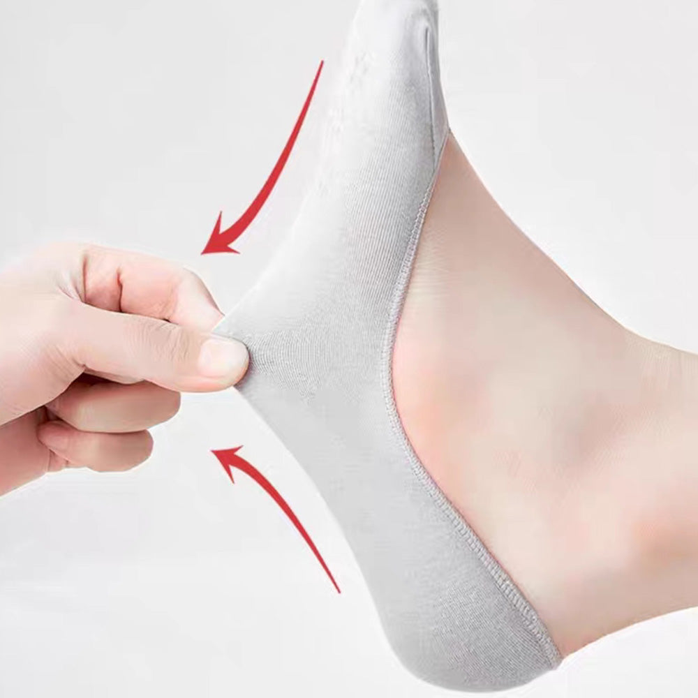 6 Pairs Women Boat Socks with with Silicone Heel Grip No Show Socks
