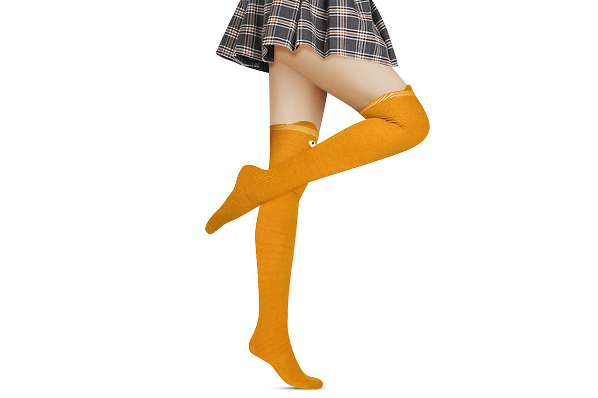 Women Lady Thigh High Stockings Warm Over Knee Socks Cat Design Long Socks