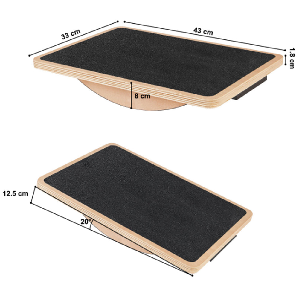 Wooden Professional Balance Board For Fitness Wobble Yoga Pilate Support Max 159KG