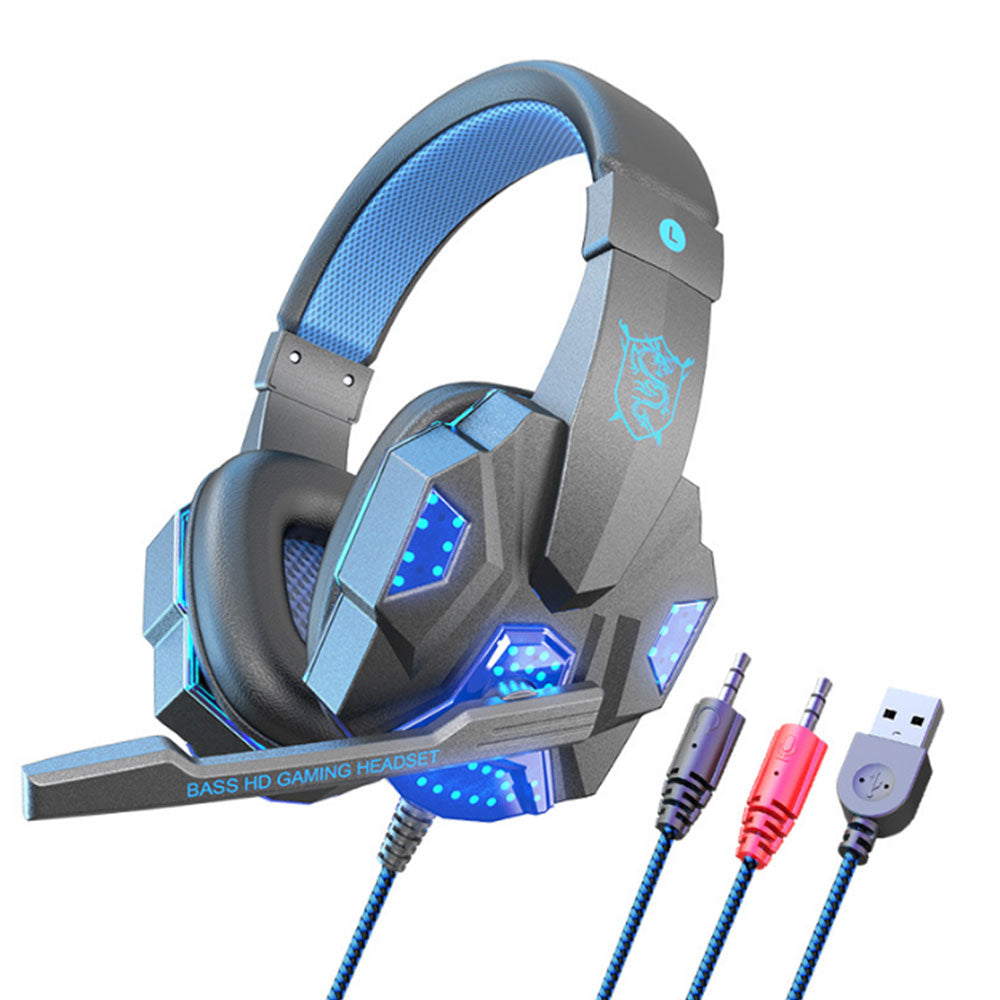 Wired Gaming Headset Headphones with Microphone Led Light