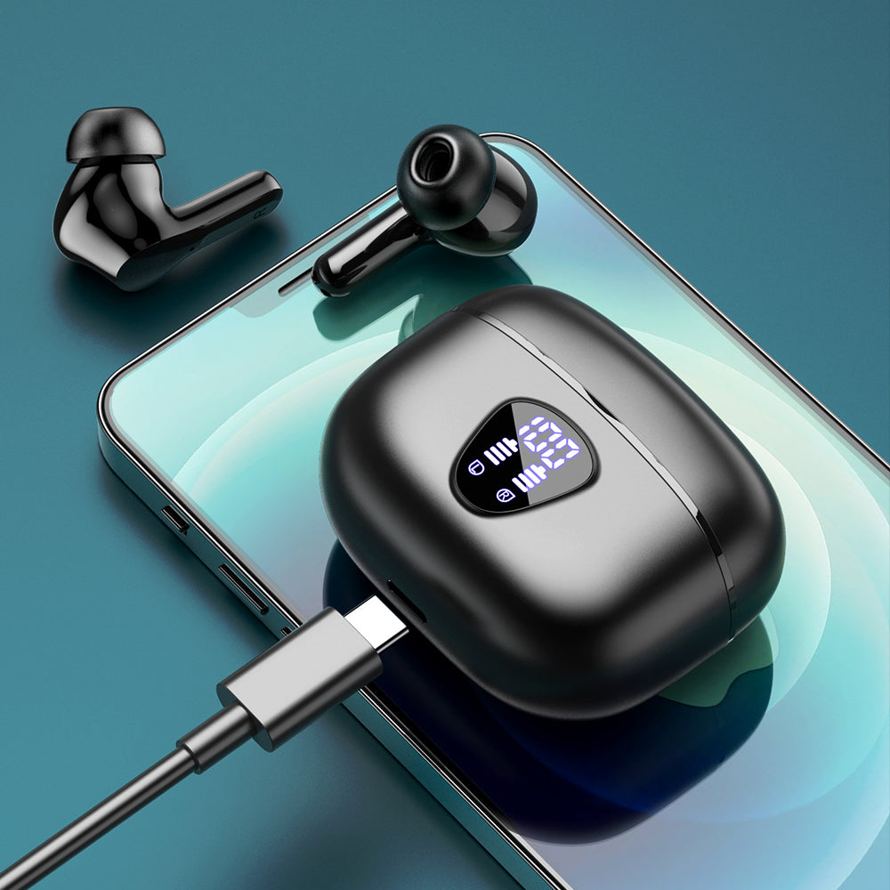 Wireless Bluetooth 5.3 HiFi Stereo Ear Buds with Digital Display for iOS Android