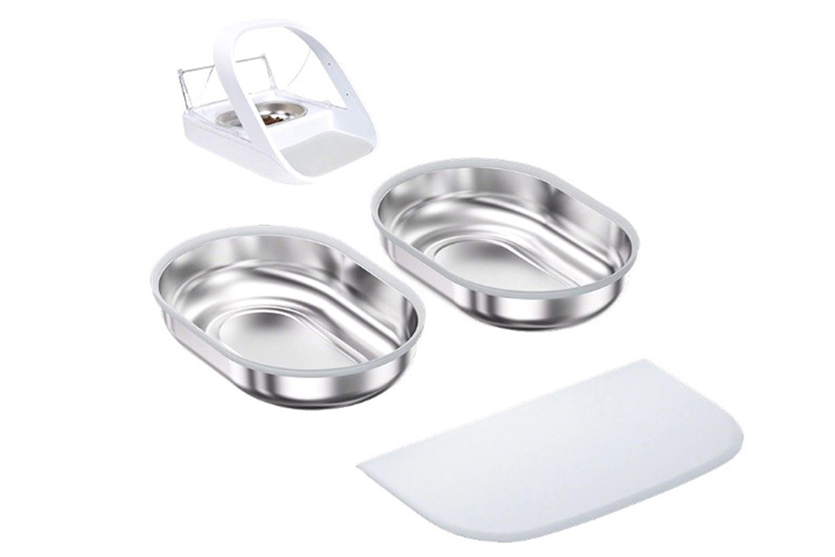 2pcs Stainless Steel Replacement Bowls with Mat for SureFeed RFID Microchip Pet Feeder for Cats Dogs