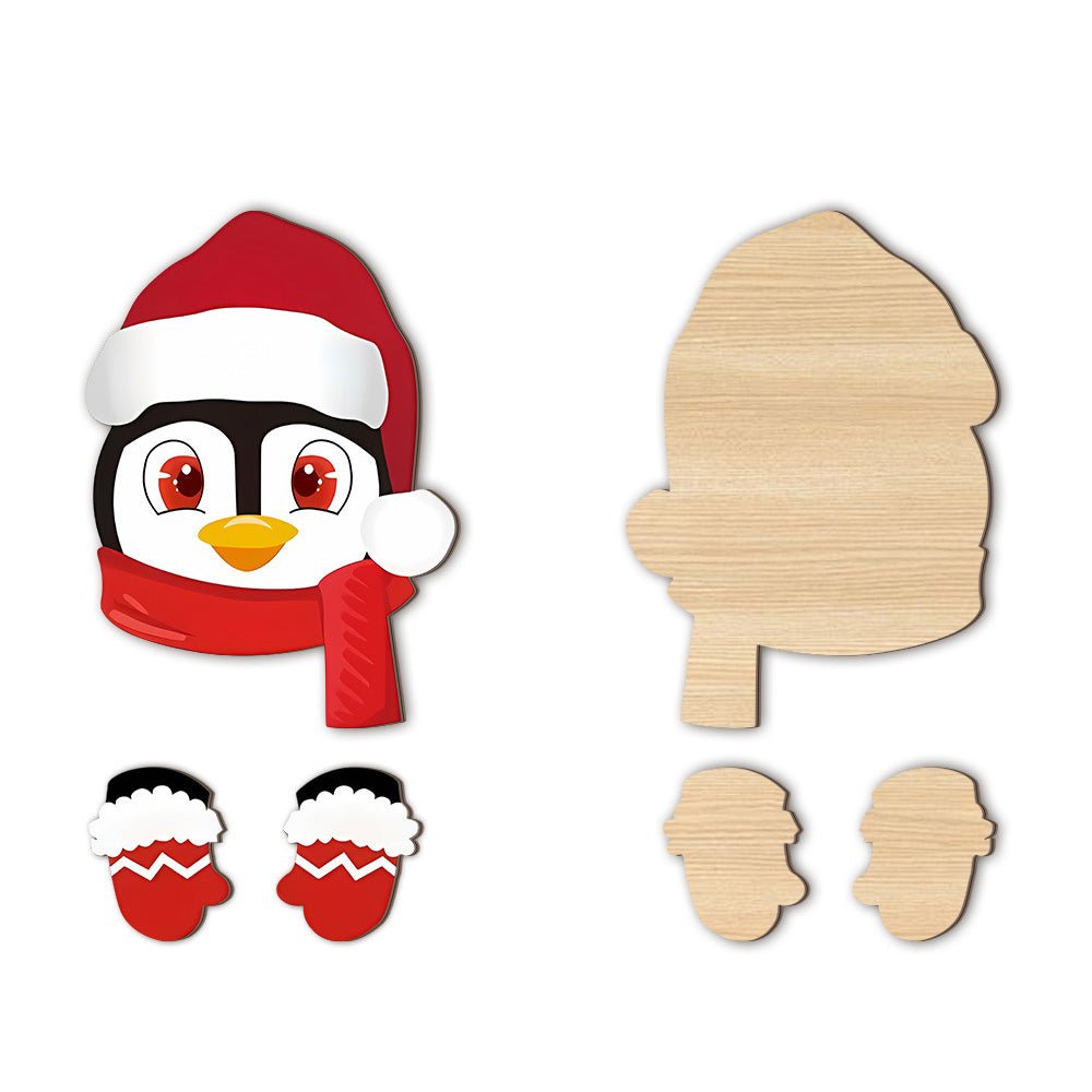 3 Pcs Christmas Fence Peeker Santa Reindeer Penguin Yard Decor