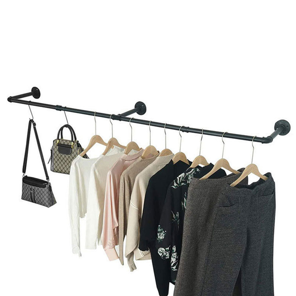 183cm Heavy Duty Galvanized Carbon Steel Wall Mounted Clothes Rack