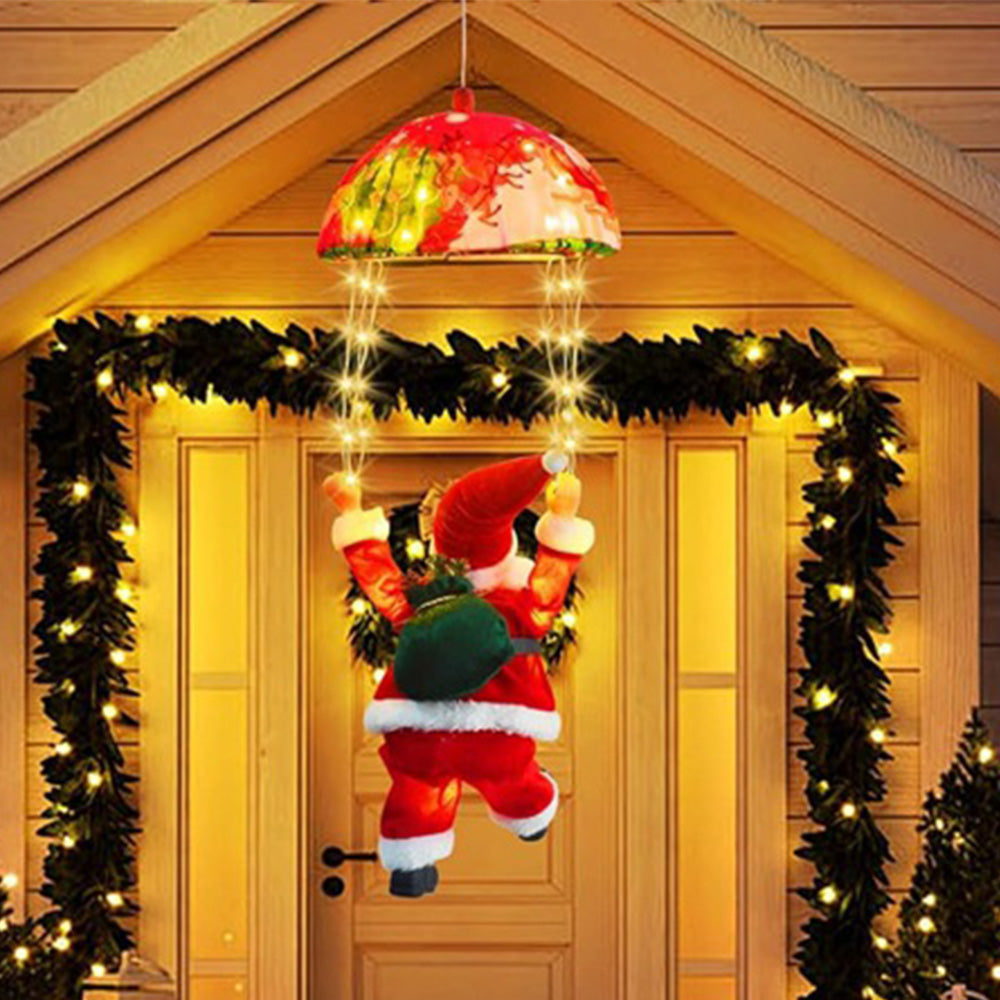Christmas Decorations Santa Claus Parachute Lights LED Hanging Xmas Tree Decor