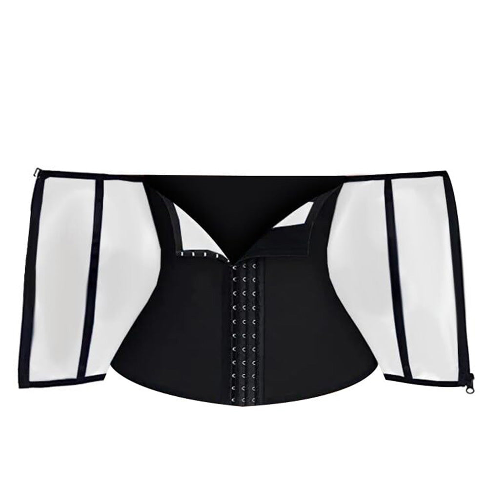 Womens Workout Waist Trainer 3-Row Hook and Zip Slimming Belt for Yoga Fitness-Silver