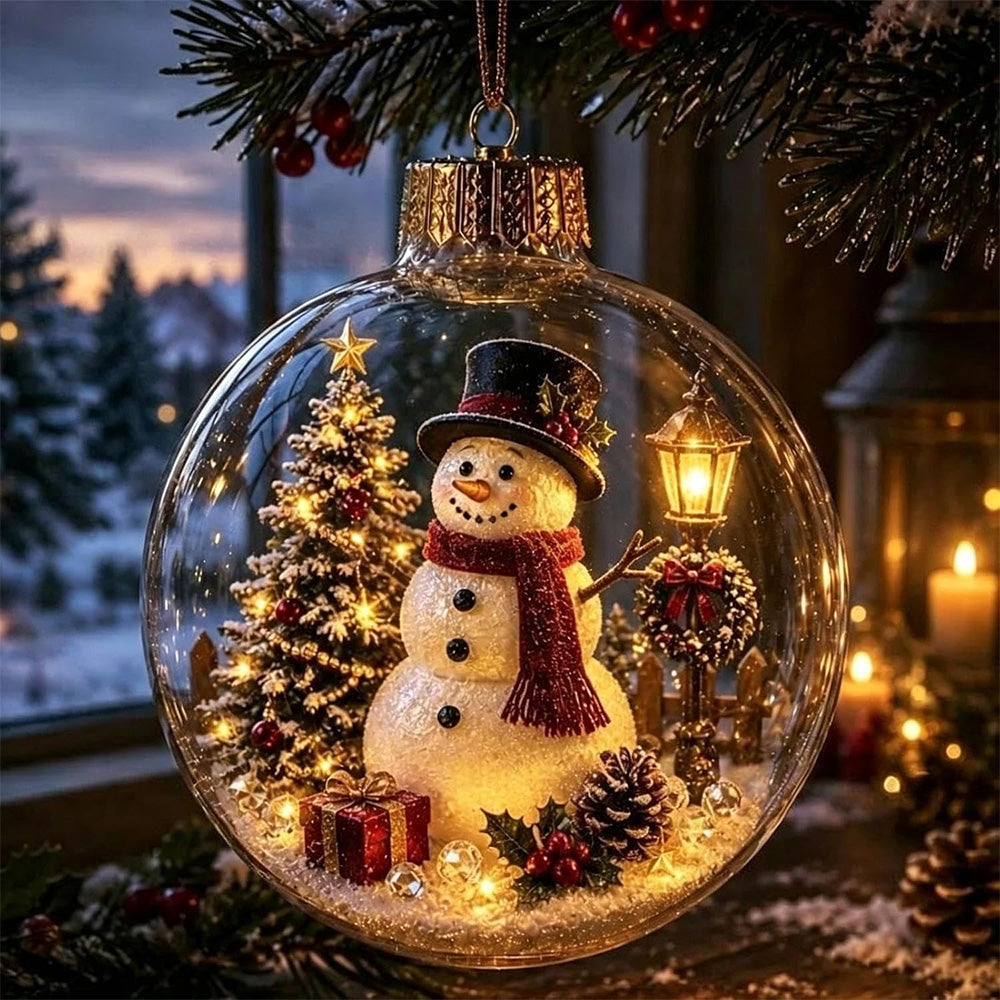 2 Pack 8cm Clear Plastic Fillable Christmas Ball Ornaments