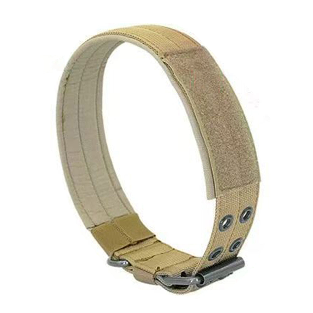 Adjustable Padded Nylon Dog Collar and Leash Set for Large Dogs-Khaki