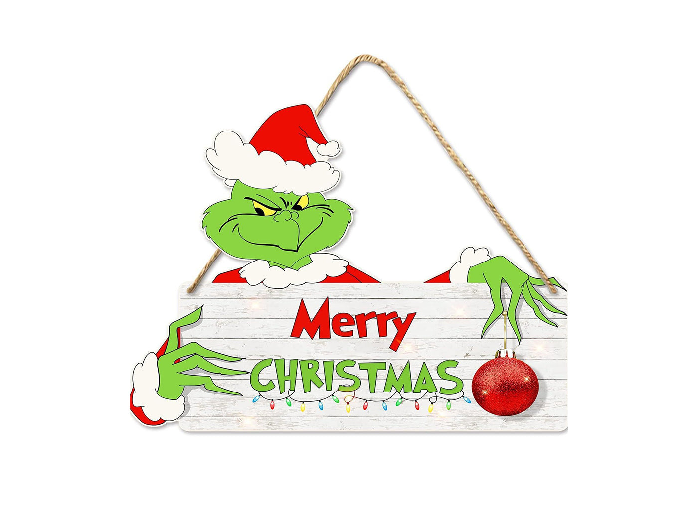 Grinch Inspired Xmas Wooden Door Sign Hanging Decoration