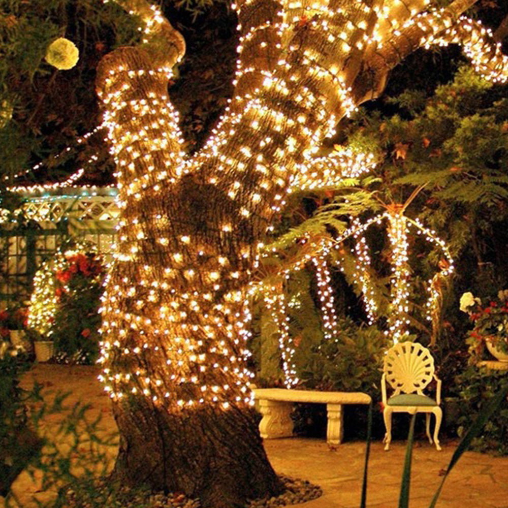Outdoor Solar String Lights with 8 Modes for Garden Decoration-Warm White