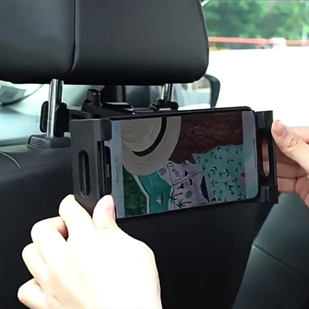 Universal Car Headrest Tablet and Smartphone Holder with 360-Degree Rotation