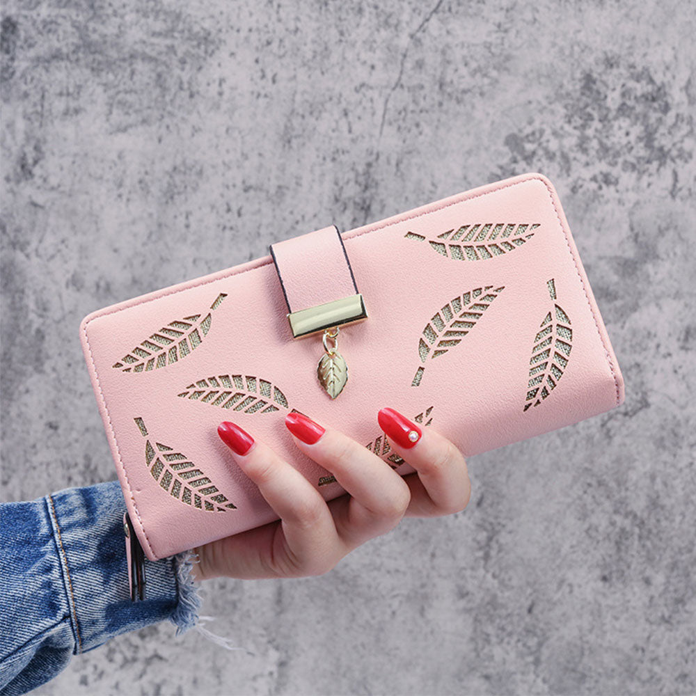 Long PU Travel Wallet Card Holder Phone Clutch Purse