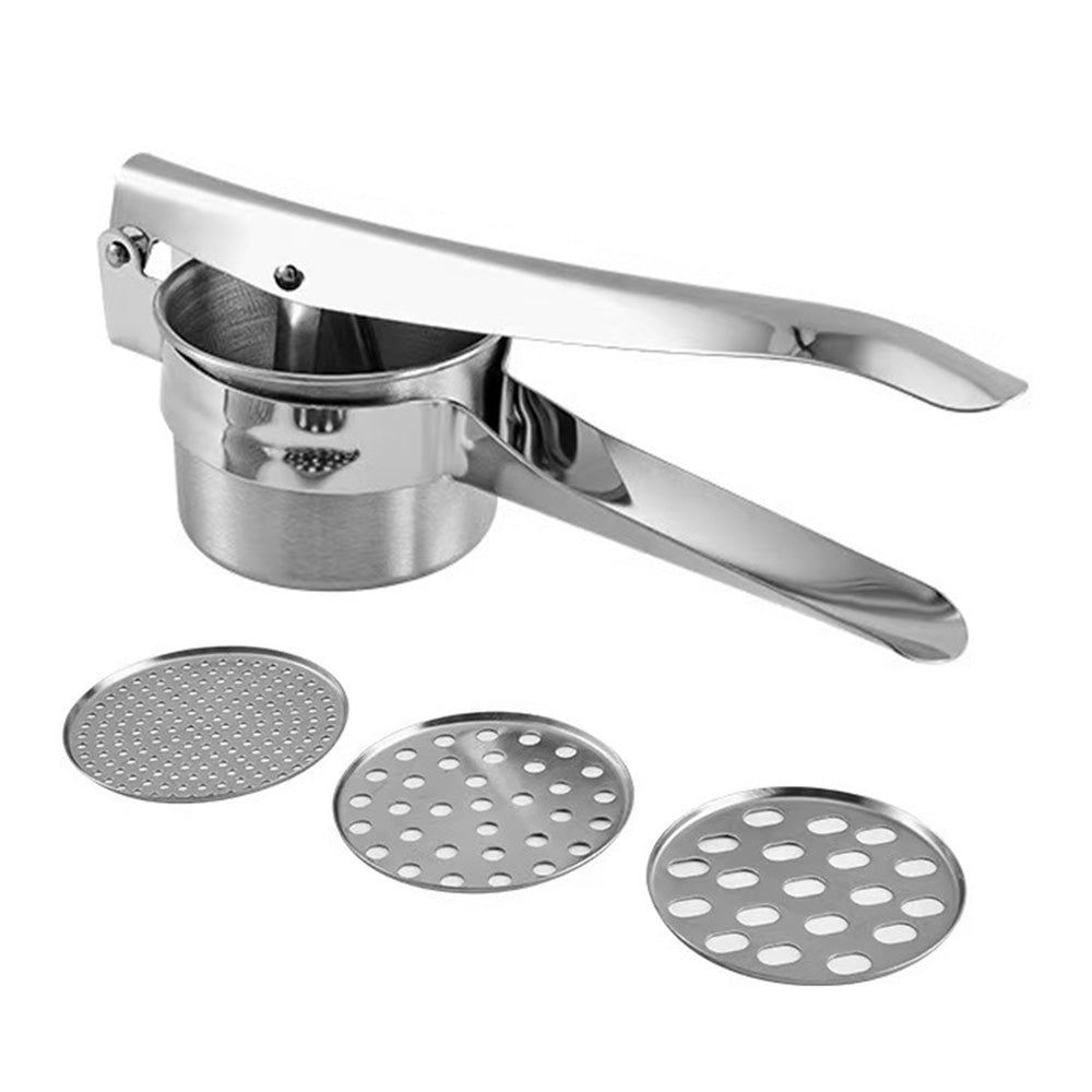 Stainless Steel Manual Potato Ricer Juicer with 3 Interchangeable Discs