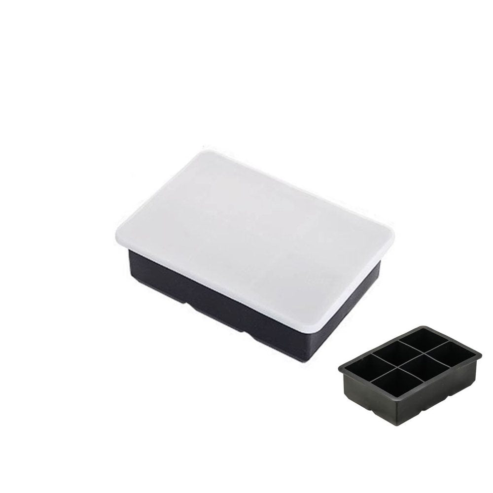 Silicone Ice Tray Mold with Lid Makes 6 Large Cubes