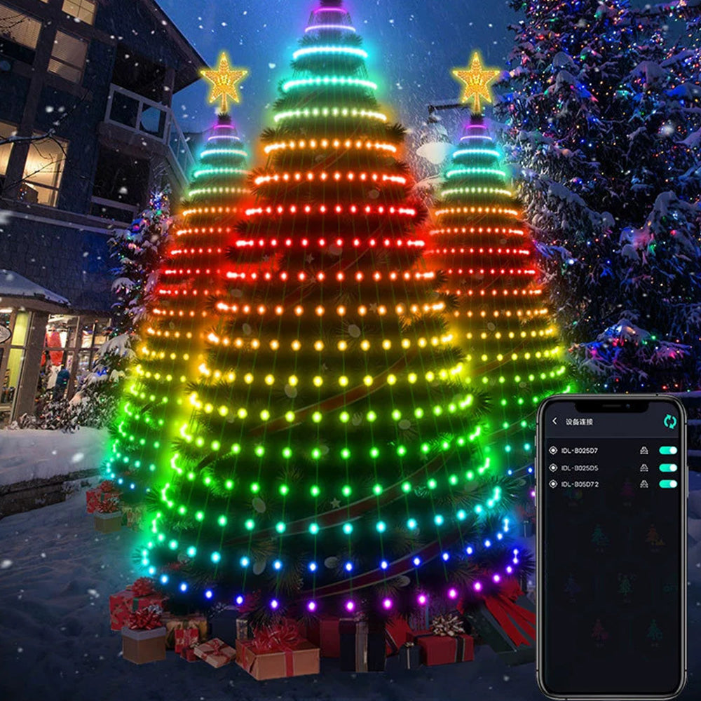 Bluetooth App Programmable USB Christmas Tree Pixel LED Lights with Music Sync