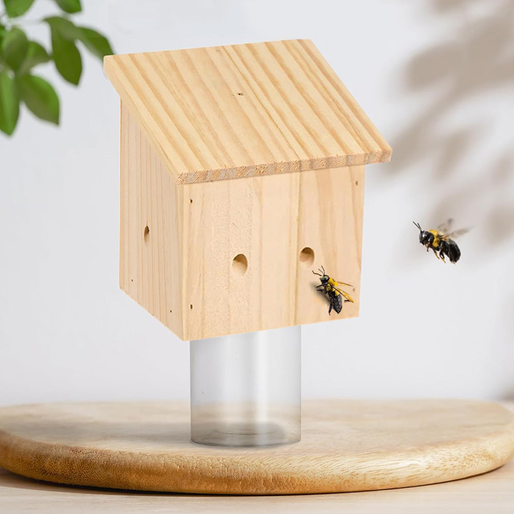 Wood Carpenter Bee Trap For Outside Cube Style Nature Hanging Carpenter Bee Traps