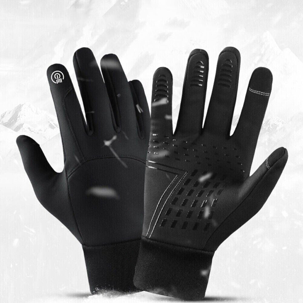 Winter Gloves Waterproof Touchscreen Thermal Ski Gloves for Skiing Running Driving-Black