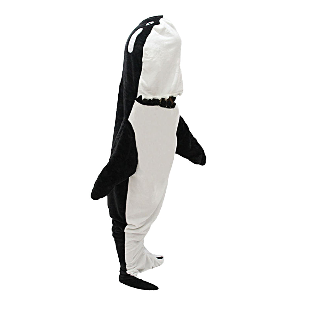 Wearable Whale Blanket Hoodie Onesie Sleeping Bag for Adult