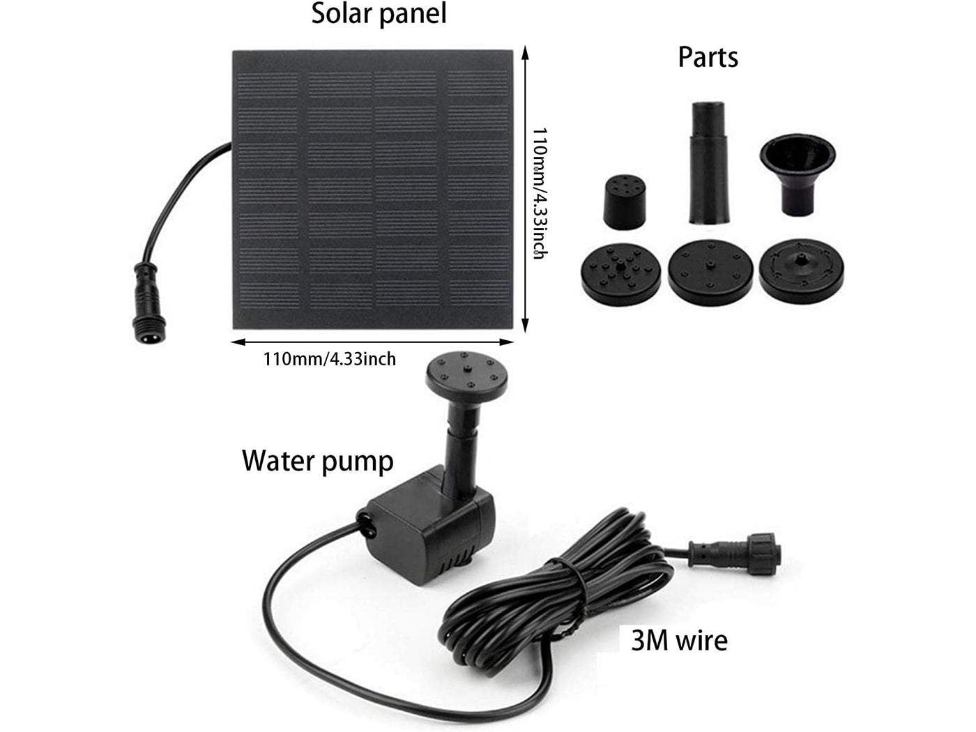Solar Floating Fountain Pump for Pond and Garden Decoration