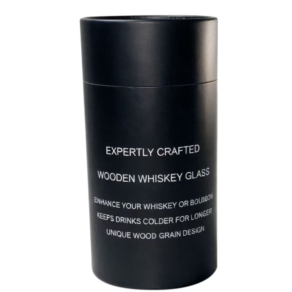 2PCS Wooden Bourbon Drinking Glass Whiskey Tumbler Bourbon Gifts For Men