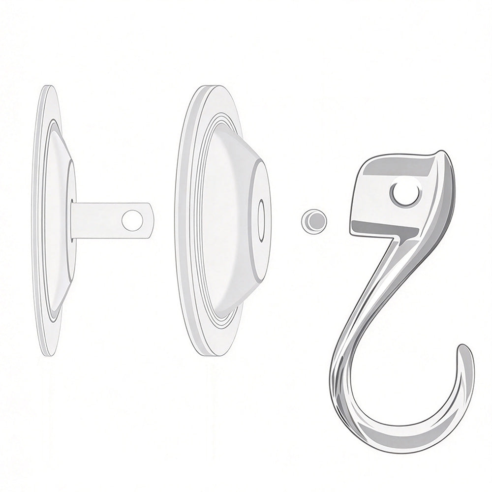 5 Clear Suction Cup Christmas Wreath Hooks for Window and Tile Decor